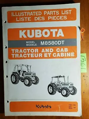 Buy Kubota M8580DT Tractor & Cab Illustrated Parts List Manual  97898-21400 3/91 • 45$