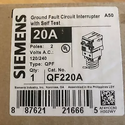Buy Siemens QF220A Series QF Ground Fault Circuit Breaker • 140$