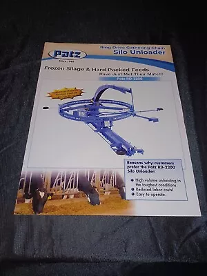 Buy Patz RD- 2200 Ring Drive Gathering Chain Silo Unloader Brochure • 15$