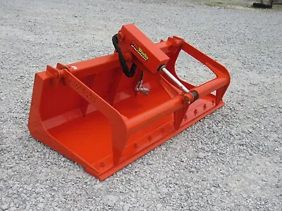 Buy 60  Single Cylinder Solid Bottom Bucket Grapple Attachment Fits Skid Steer QA • 1,599.99$
