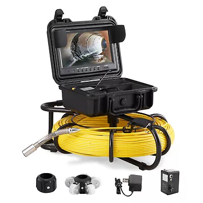Buy VEVOR Sewer Camera Pipe Inspection Camera 9-inch 720p Screen Pipe Camera 393 Ft • 647.99$