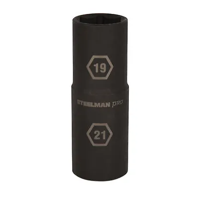 Buy STEELMAN PRO 1/2 In. Drive 19mm X 21mm 6-PT Thin Wall Impact Flip Socket, 79400 • 12.99$