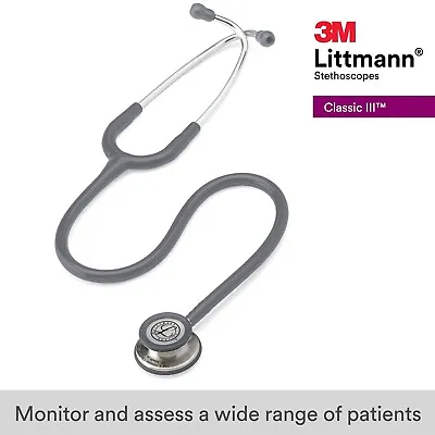 Buy 3M Littmann Classic III Monitoring Stethoscope 5621 Gray Tube With Standard CP • 110$