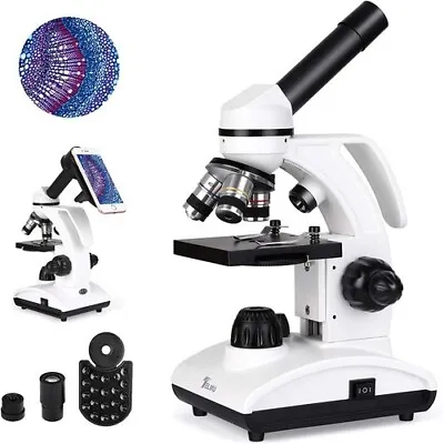 Buy TELMU Microscope 40X-1000X Dual Cordless LED Illumination Lab Compound Monocular • 33.20$