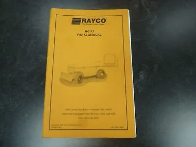 Buy Rayco RG 85 Stump Grinder Cutter Parts Catalog Manual Book • 118.55$