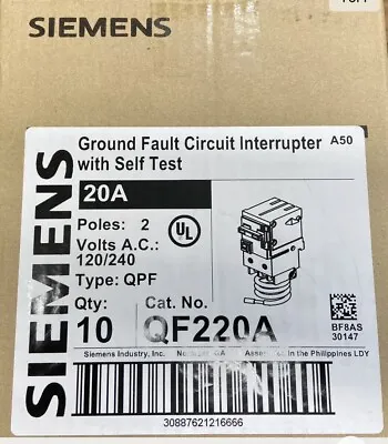 Buy 10 New Siemens QF220A Ground Fault Circuit Interrupter • 1,100$