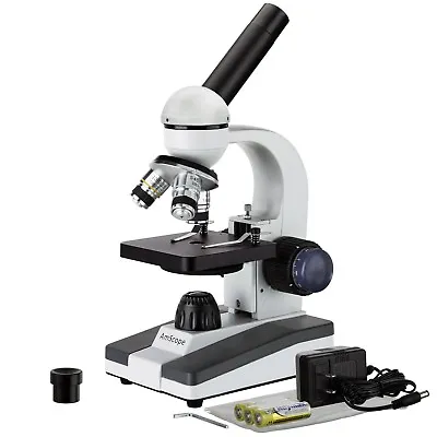 Buy AmScope 40X-1000X Portable Student Compound Microscope All-Metal + Optical Lens  • 71.39$