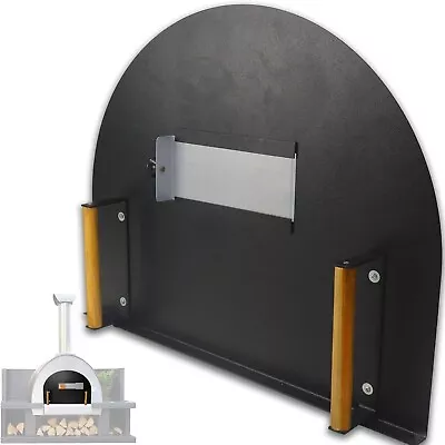 Buy Pizza Oven Door - 20”(H) X 25”(W) - Stainless Steel 304 With Wooden Handles • 96.99$