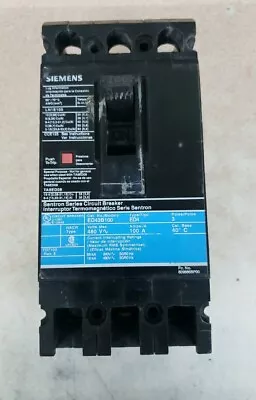 Buy  Siemens Gould ITE ED43B100 3 Pole 100 Amp 480 Volt Circuit Breaker • 206.99$