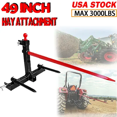 Buy Cat 1 Tractor 3 Point Quick Attach Hitch 49  Hay Bale Spear 2x 17  Stabilizer Us • 279.89$