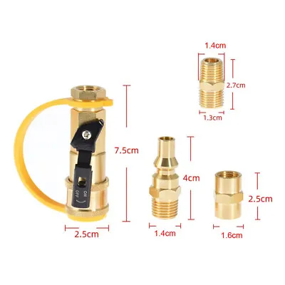 Buy New Brass 1/4  RV Propane Natural Gas Quick Connect Fittings For RV,Trailer,BBQ • 23.29$