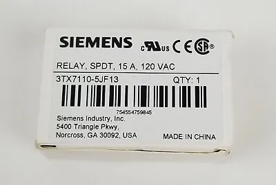 Buy 10Each Siemens 3TX7110-5JF13 Relay Plug-In General Purpose 15A 120Vac Coil SPDT  • 199.96$