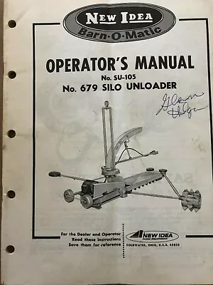 Buy New Idea  Operators Manual SU-105 For #679 Silo Unloader 1967 • 14$