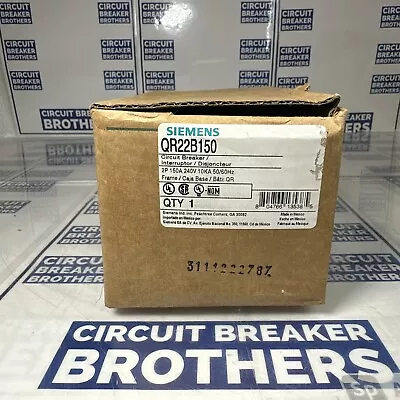 Buy SIEMENS QR22B150 150 Amp 240 Vac 2 Pole Circuit Breaker-Warranty (New In Box) • 218.49$