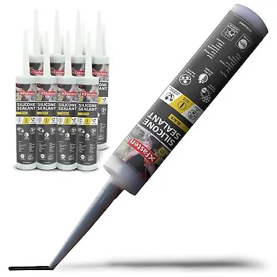 Buy XFasten Silicone Sealant Waterproof Black Cartridge, 10.1 Oz (8-Pack) Black C... • 42.99$