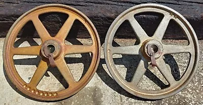 Buy Pair Of 16  Diameter Bandsaw Wheels Cast Iron 1-3/8  Bore Bandwheels For Sawmill • 250$