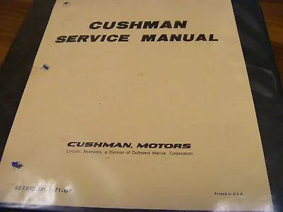 Buy Cushman Haulster & Turf Truckster Utility Vehicle Shop Service Repair Manual • 139.30$