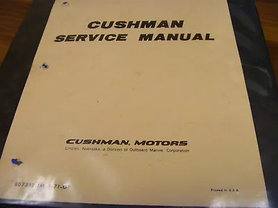 Buy Cushman Haulster & Turf Truckster Utility Vehicle Shop Service Repair Manual • 97.61$