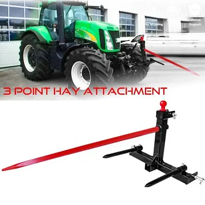 Buy 3 Point Hay Bale Spear Attachment 49''inch Tractors Skid Steer Loader Quick Tach • 284.99$