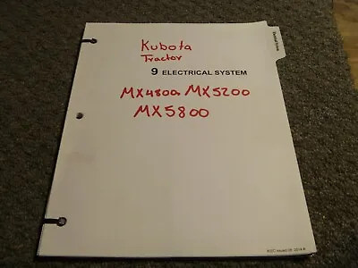 Buy Kubota MX4800 MX5200 MX5800 Tractor Electrical System Schematics Diagrams Manual • 139.30$