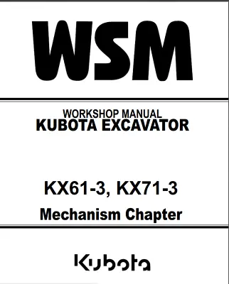Buy Kubota KX71-3 Workshop Manual • 6$