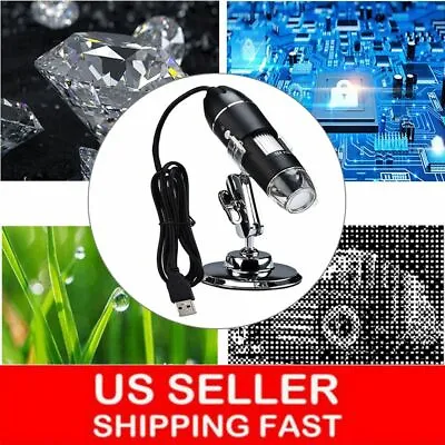 Buy 50X-1000X 8 LED Digital Microscope Camera Handheld USB Magnification Endoscope • 15.43$