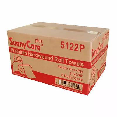 Buy Paper Towel Roll,1-Ply Hardwound,Recycled,9 Width X 350'Length,White (Pack 6) • 38.99$