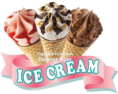 Buy Ice Cream DECAL (CHOOSE YOUR SIZE) Cones Food Truck Concession Sticker • 13.99$