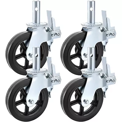 Buy 4PCS Scaffolding Caster 8  X 2  Black Wheels W/ Locking Brakes 1-3/8  4400LBS • 72.99$