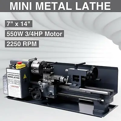 Buy 7  X 14 Mini Metal Lathe Machine 550W Variable Speed 2250 RPM 3/4HP Upgraded • 493.32$