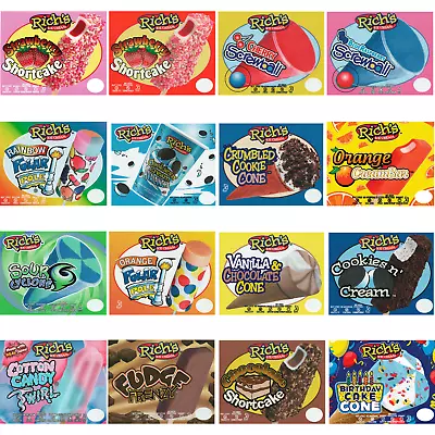 Buy Any 8 Of Your Choice Rich's Ice Cream Stickers For Ice Cream Trucks • 11.99$