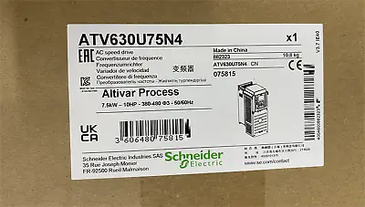 Buy 1PC New Schneider Electric ATV630U75N4 Inverter ATV630U75N4 EXPEDITED SHIPPING • 1,045$
