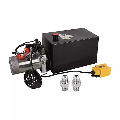 Buy 15 Quart Hydraulic Pump Double Acting DC 12V Power Unit Dump Trailer Car Lifting • 278.96$