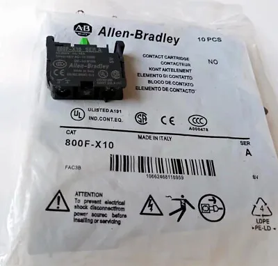 Buy 10PC New Allen-Bradley 800F-X10 Contact Block 800FX10 • 79.99$