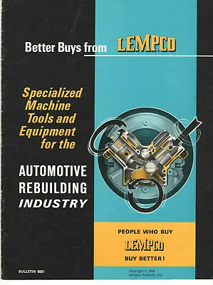 Buy Vintage 1966 Lempco Specialized Machine Tool Catalog For Auto Rebuild Industry! • 33.99$