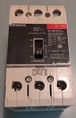 Buy Siemens LGG3B060 60 Amp 3 Pole Circuit Breaker • 78.50$