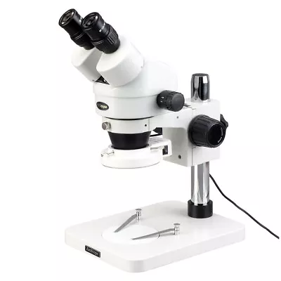 Buy AmScope 7X-45X Zoom Power Inspection Dissecting Stereo Microscope + 144-LED Ligh • 396.99$