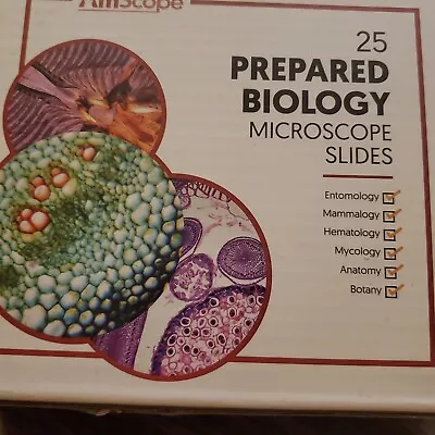 Buy AmScope 25 Prepared Biological Microscope Glass Slides - Open Box • 12.99$