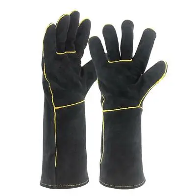 Buy Welder Gloves Cow Split Leather Factory Gardening Wood Stove Work Hand Covers • 43.32$