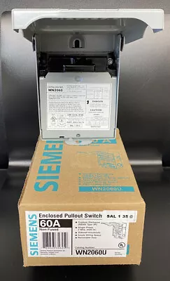 Buy WN2060U Siemens Enclosed Pullout Switch 60A Non-fused NEMA Type 3R 240V *NIB* • 40$
