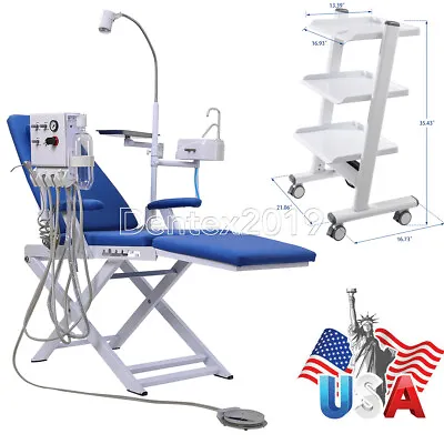 Buy Dental Portable Folding Chair+Oral Light &Turbine Unit/Built-in Socket Tool Cart • 592.19$