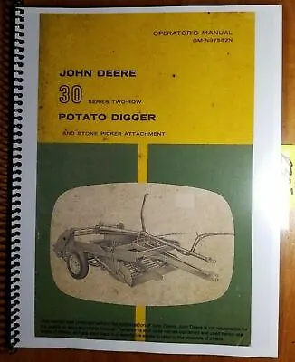 Buy John Deere 30 Series 31 32 33 Two-Row Potato Digger -1962 Owner Operator Manual • 16.99$