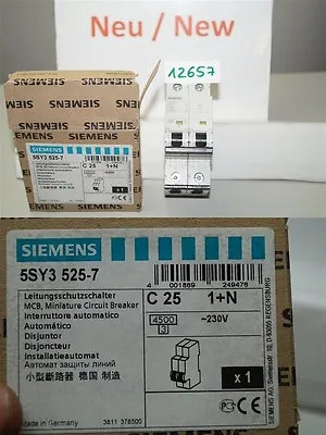 Buy Siemens C 25, 5SY3525-7 Circuit Breaker 25A, C25 230v 1POL • 39.77$
