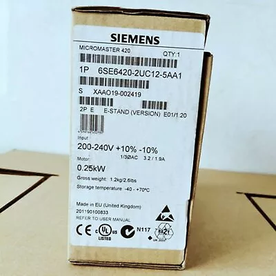 Buy New Siemens 6SE6420-2UC12-5AA1 6SE6 420-2UC12-5AA1 MICROMASTER420 Without Filter • 353.46$