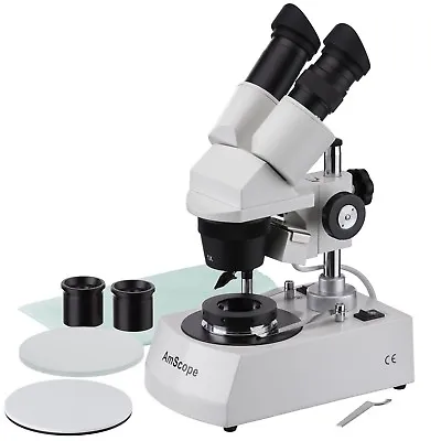 Buy AmScope 10X-20X-30X-60X Gem Stereo Microscope With Darkfield Condenser • 295.99$