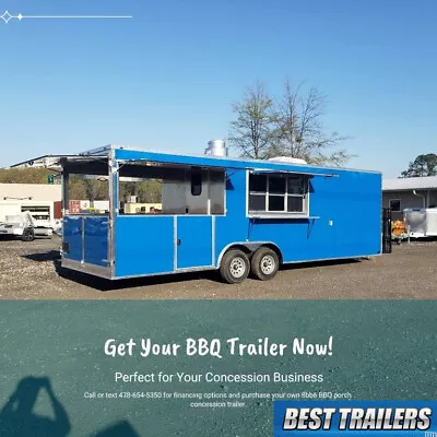 Buy 2024 Cargo BBQ Concession Trailer Vending Porch W Gullwing Enclosed Porch • 27,995$