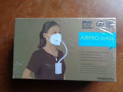 Buy BROAD AirPro Mask Rechargeable Powered HEPA Air Purifying Respirator Sealed • 50$
