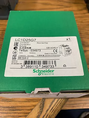 Buy Schneider Electric Lc1d25g7  New In Box  3p 25a 600v 120v Coil • 18$