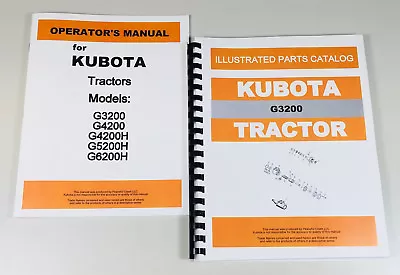 Buy Kubota G3200 Tractor Operators Owners Manual Parts Catalog Set • 28.28$