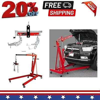 Buy Heavy Duty Engine Hoist Leveler Cherry Picker Shop Crane Load Lift Tool 1500 Lbs • 39.99$